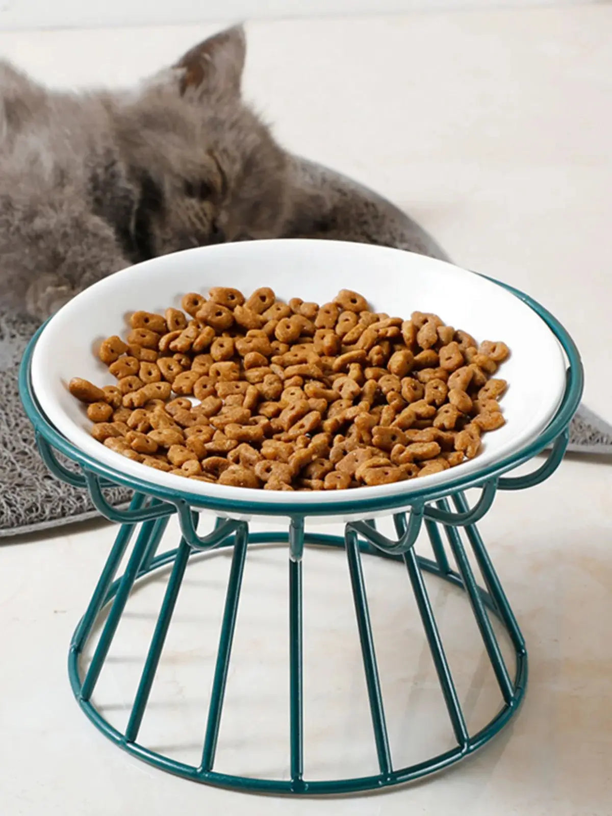Double Cat Bowl with Stand