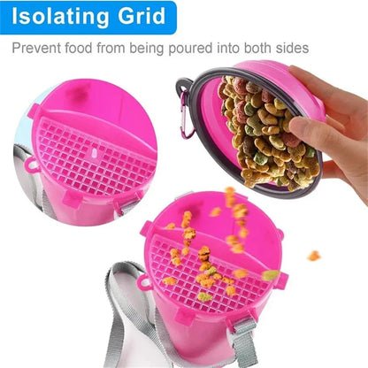 Portable 2 in 1 Pet Water Bottle with Folding Bowl