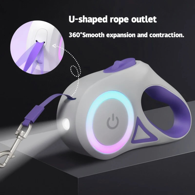 Retractable LED Leash for Small and Medium Dogs
