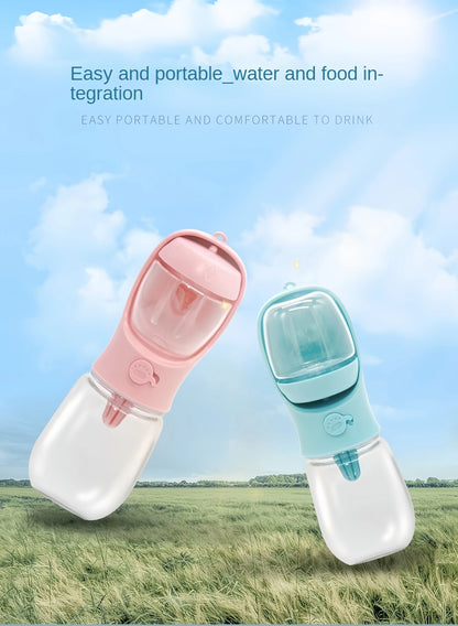 Portable Dog Water Bottle with Food Storage