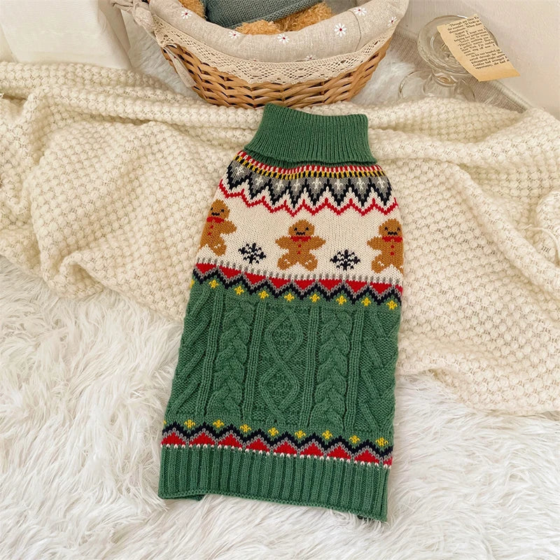 Dog Winter Clothes Pet Christmas Red Sweaters Sleeveless Gin