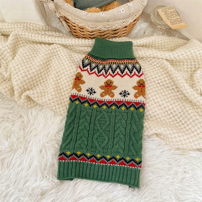 Dog Winter Clothes Pet Christmas Red Sweaters Sleeveless Gin