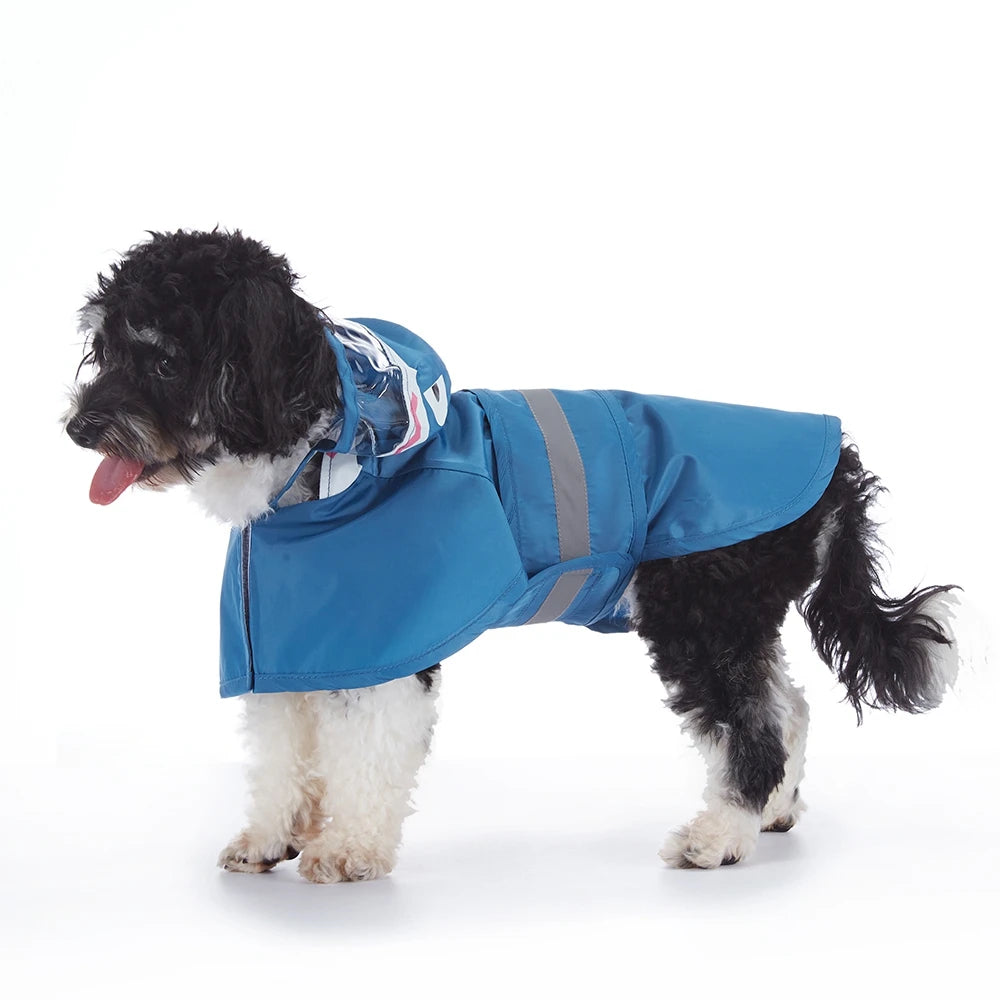 Pet Raincoat Cartoon Pattern Reflective