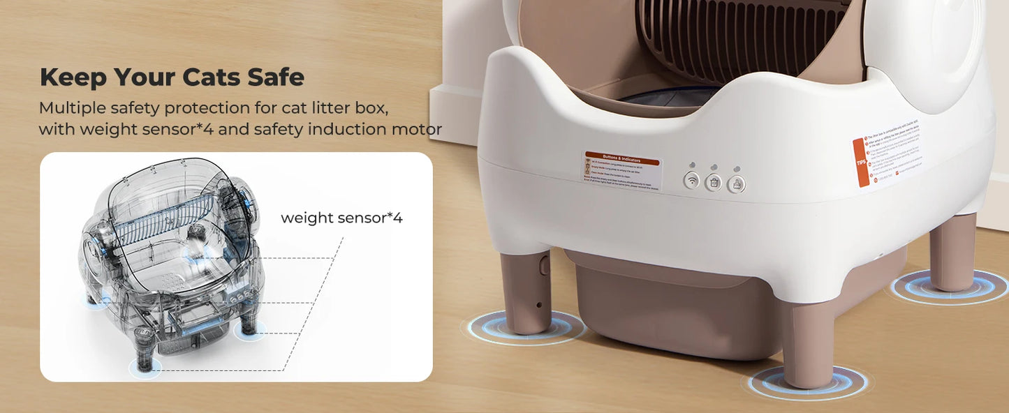 Self-Cleaning Litter Box, Automatic Cat Litter Box with App Control