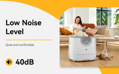 Self-Cleaning Cat Litter Box Open-Top Design with Advanced Safety Sensors