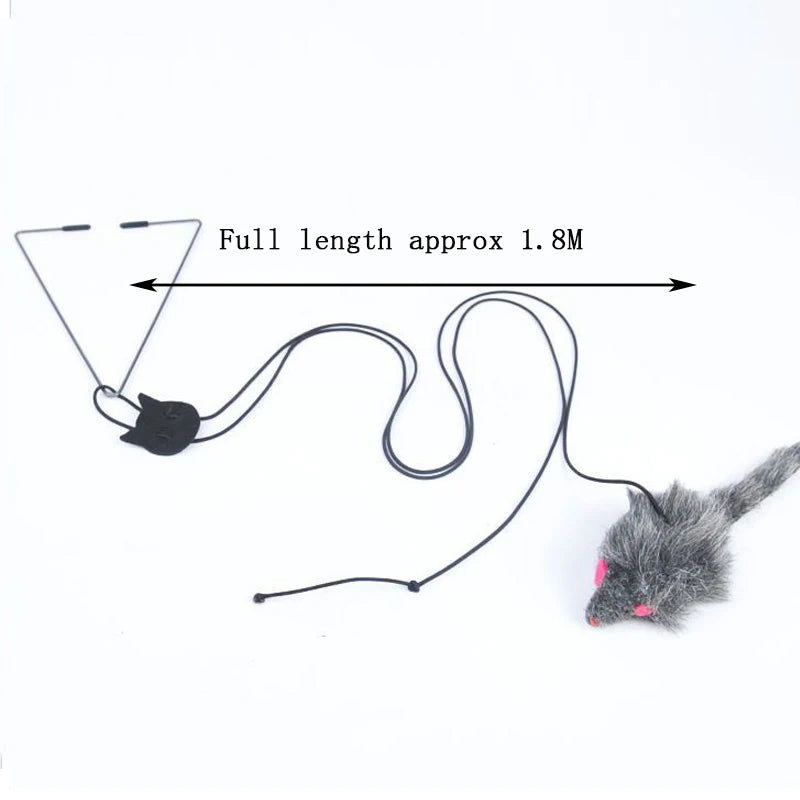 Doorframe hanging cat teaser toy