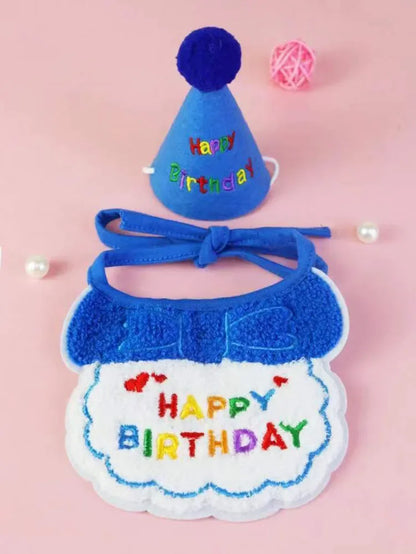 Cat Dog Birthday Bib And