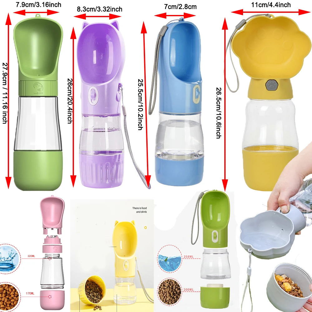 2‑in‑1 Portable Dog Water Bottle
