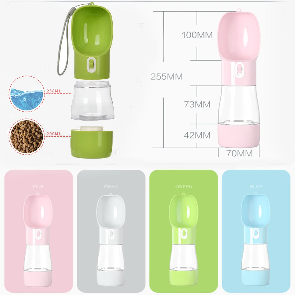 2‑in‑1 Portable Dog Water Bottle