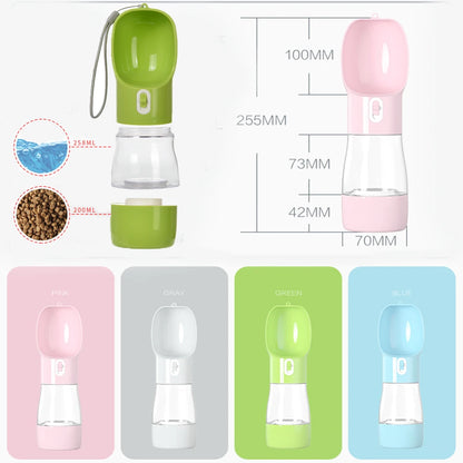 2‑in‑1 Portable Dog Water Bottle