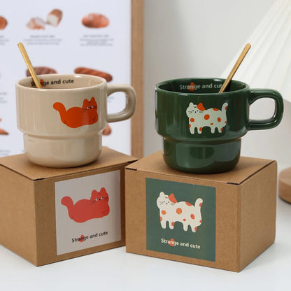 Cat Printed Ceramic Coffee Mug