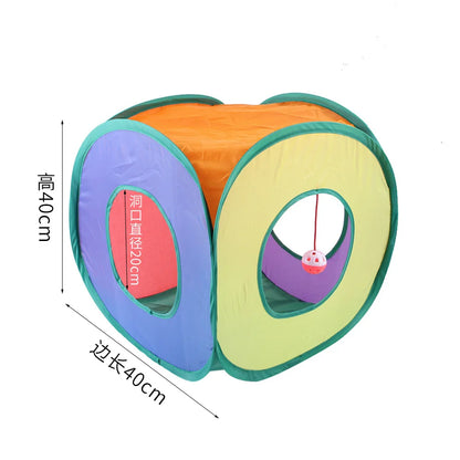 cat play tunnel interactive toy,hide and seek tunnel, portab