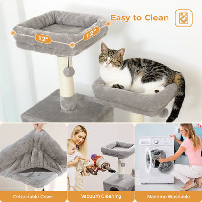 Large Cat Tree with Sisal-Covered Scratching Posts
