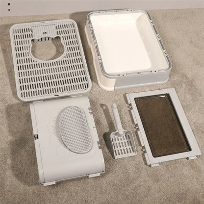 Foldable Cat Litter Box - Front Entry & Top Exit