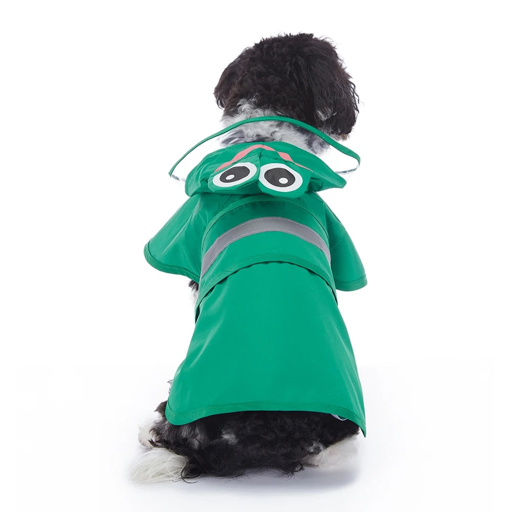 Pet Raincoat Cartoon Pattern Reflective