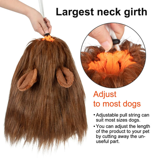Lion Mane Dog Halloween Costume Lion - Suitable for Medium to Large Dogs