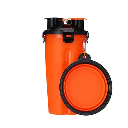 Portable 2 in 1 Pet Water Bottle with Folding Bowl