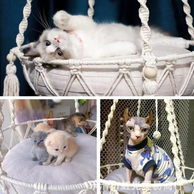 Pet Hammock Cat Swing Hand