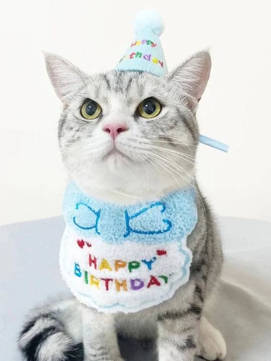 Cat Dog Birthday Bib And
