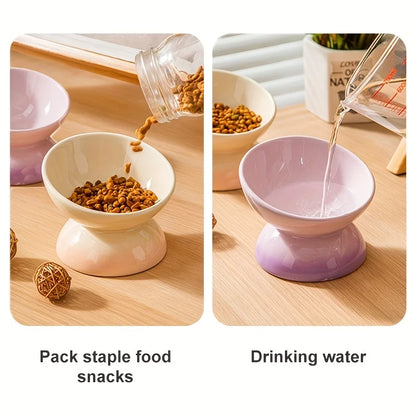 Cat Bowl,Ceramic Elevated Pet Food