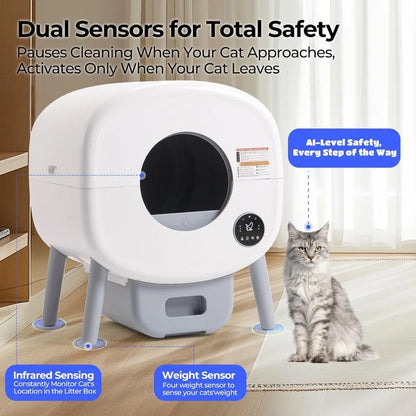 Extra Large Automatic Litter Box Self Cleaning for Multiple Cats