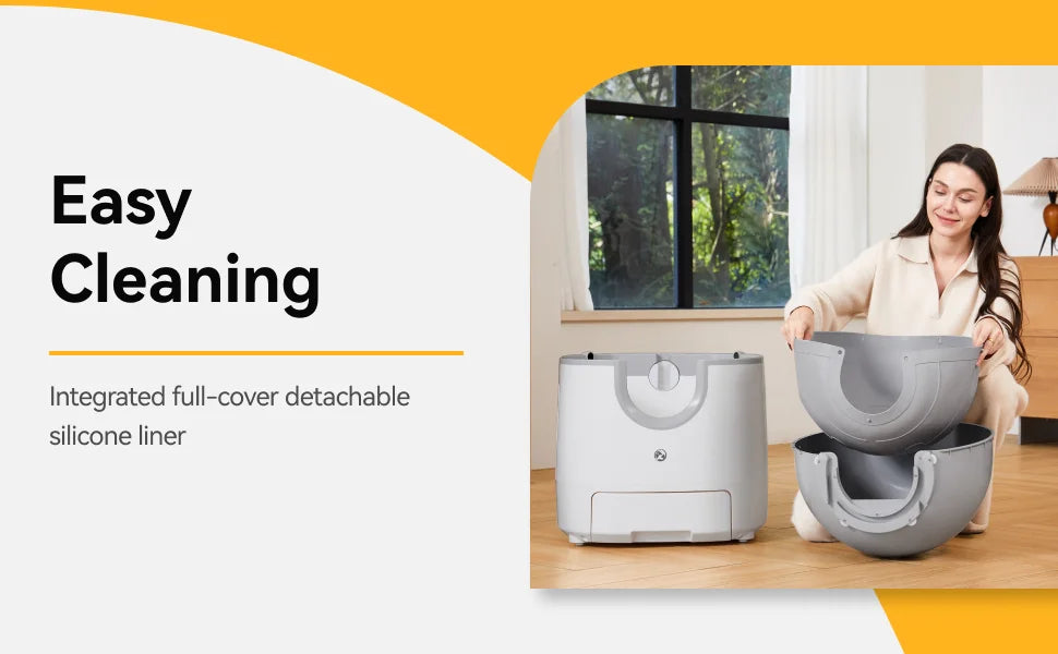 Self-Cleaning Cat Litter Box Open-Top Design with Advanced Safety Sensors