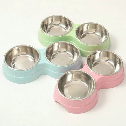 Double Cat Bowl with Stand