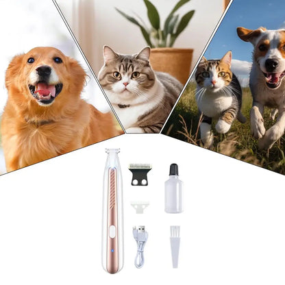 Portable Dog Paw Trimmer with Led Light Rechargeable Cordles