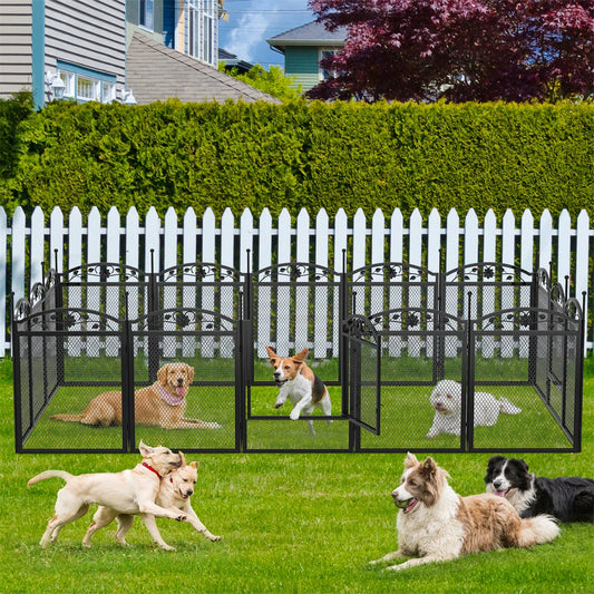 8 Panels DIY Heavy Duty Dog Playpen - outdoor