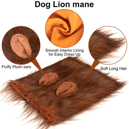 Lion Mane Dog Halloween Costume Lion - Suitable for Medium to Large Dogs