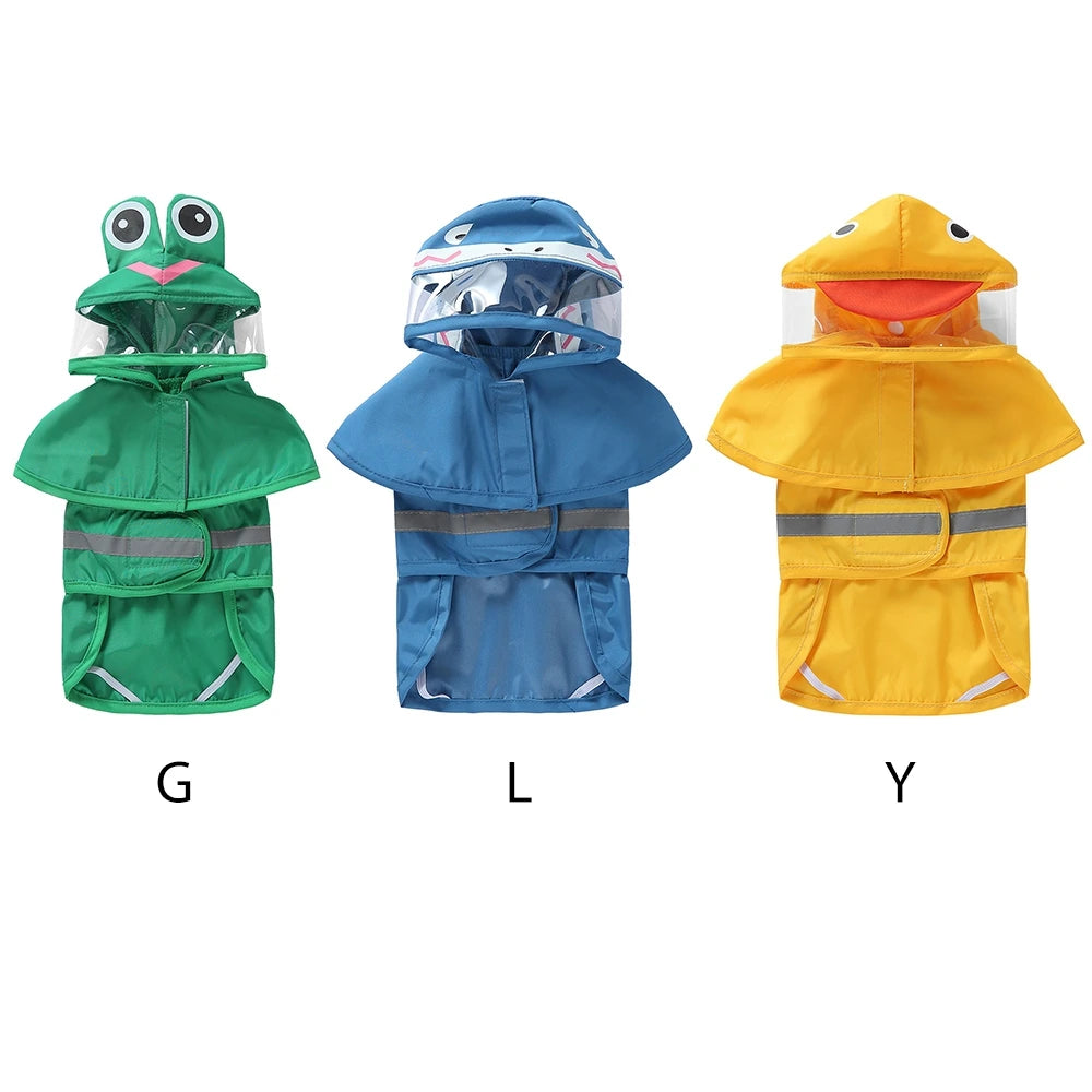 Pet Raincoat Cartoon Pattern Reflective