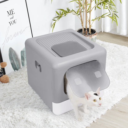Cat Litter Box with Scoop and Sifting Tray