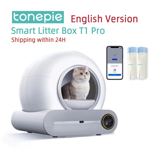 Tonepie 65L Automatic Smart Cat Litter Box - Self Cleaning & Fully Enclosed