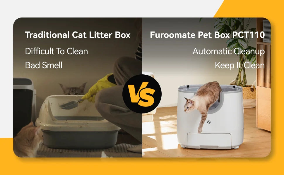 Self-Cleaning Cat Litter Box Open-Top Design with Advanced Safety Sensors