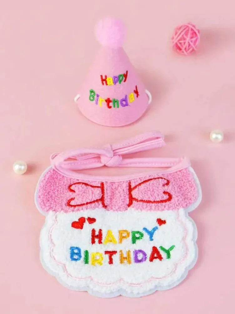 Cat Dog Birthday Bib And