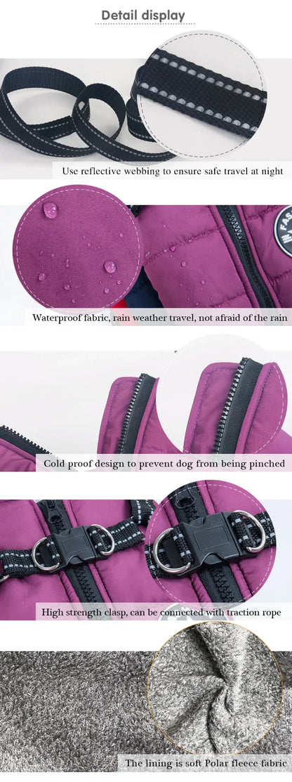 Waterproof Dog Jacket with Harness