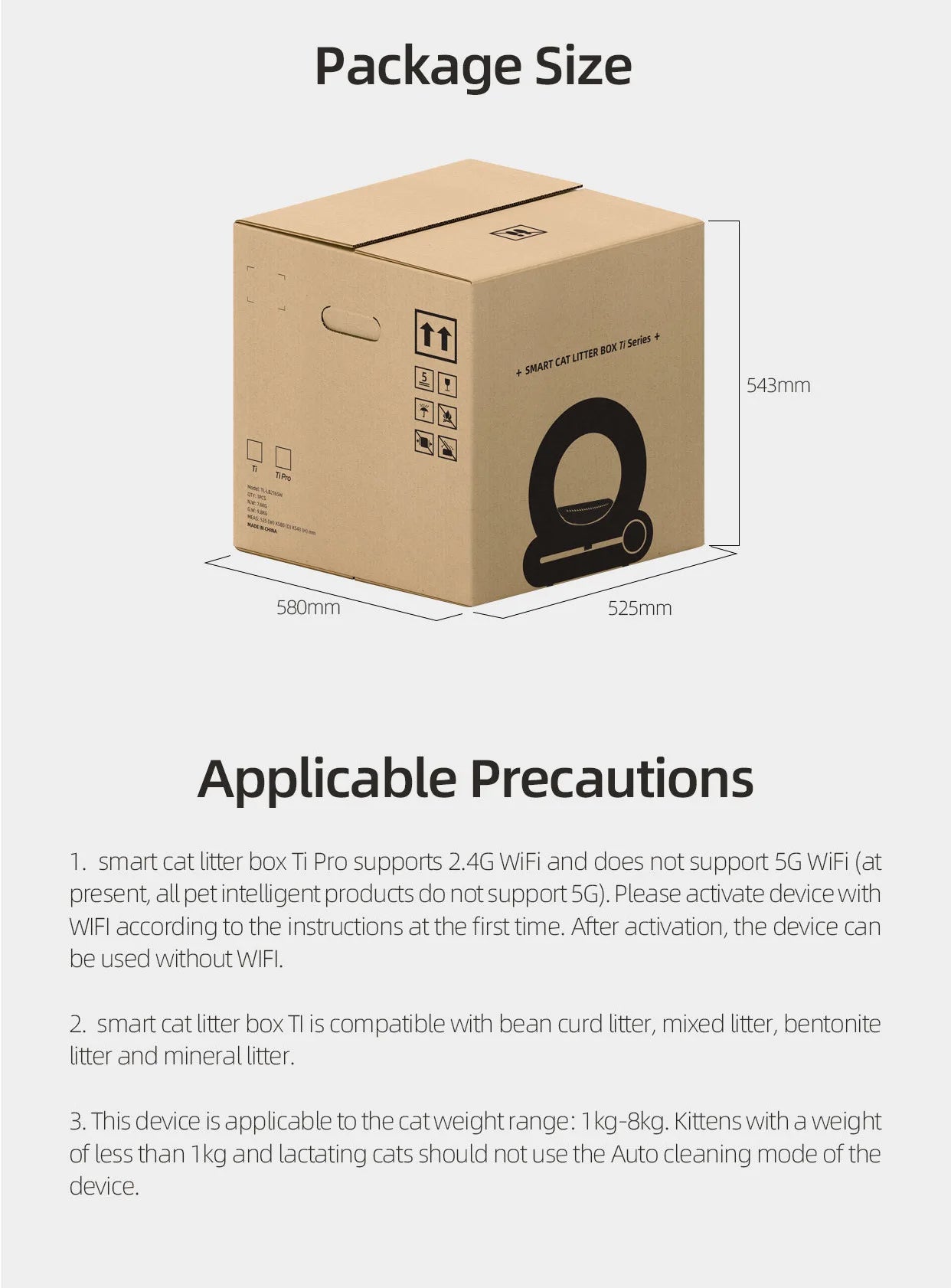 Tonepie 65L Automatic Smart Cat Litter Box - Self Cleaning & Fully Enclosed