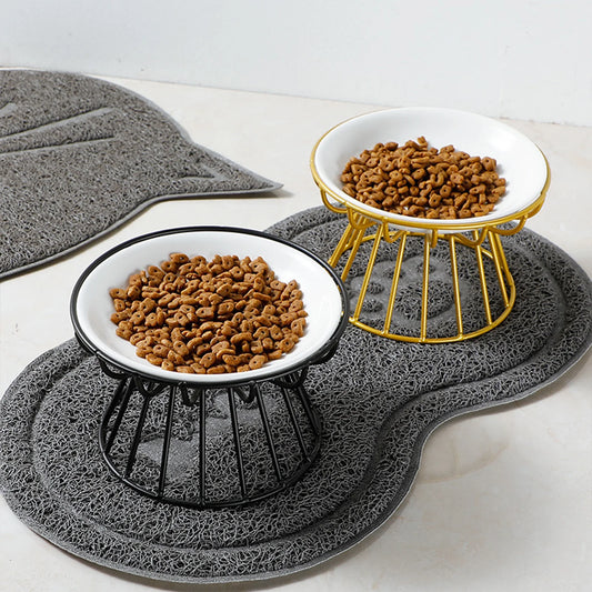 Double Cat Bowl with Stand
