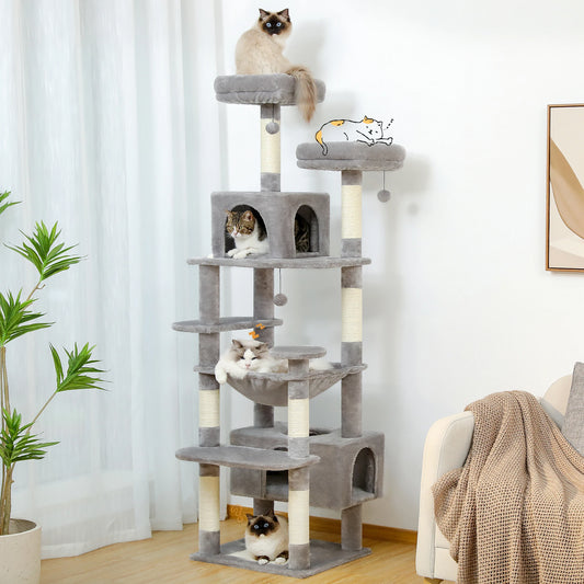 Large Cat Tree with Sisal-Covered Scratching Posts