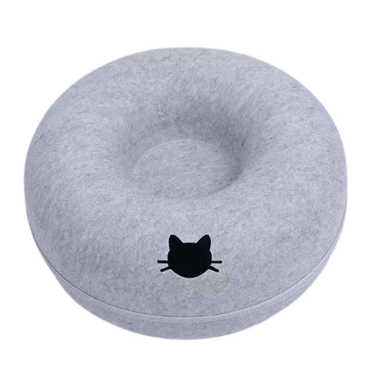 Felt Donut Bed for Cats with Tunnel to hide