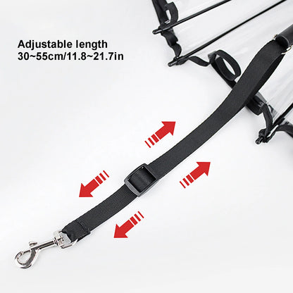 Dog Umbrella With Leash Transparent Umbrella Adjustable Angl