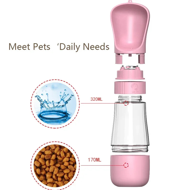 2‑in‑1 Portable Dog Water Bottle