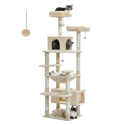 Large Cat Tree with Sisal-Covered Scratching Posts