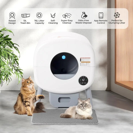 Extra Large Automatic Litter Box Self Cleaning for Multiple Cats