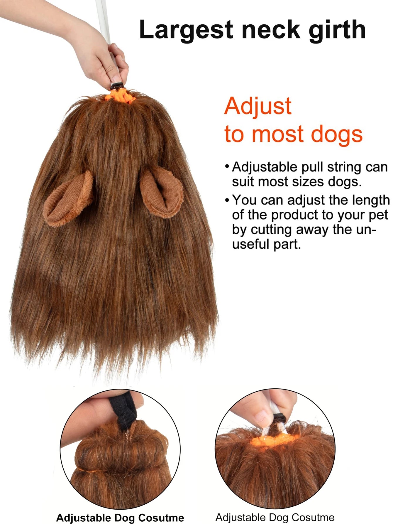 Lion Mane Dog Halloween Costume Lion - Suitable for Medium to Large Dogs