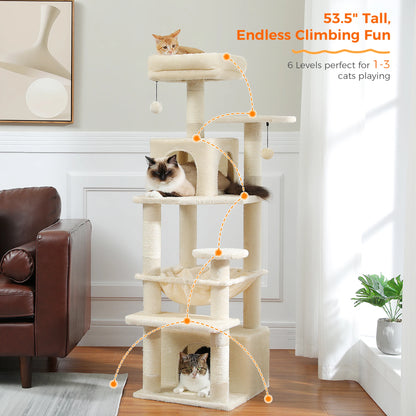 Large Cat Tree with Sisal-Covered Scratching Posts