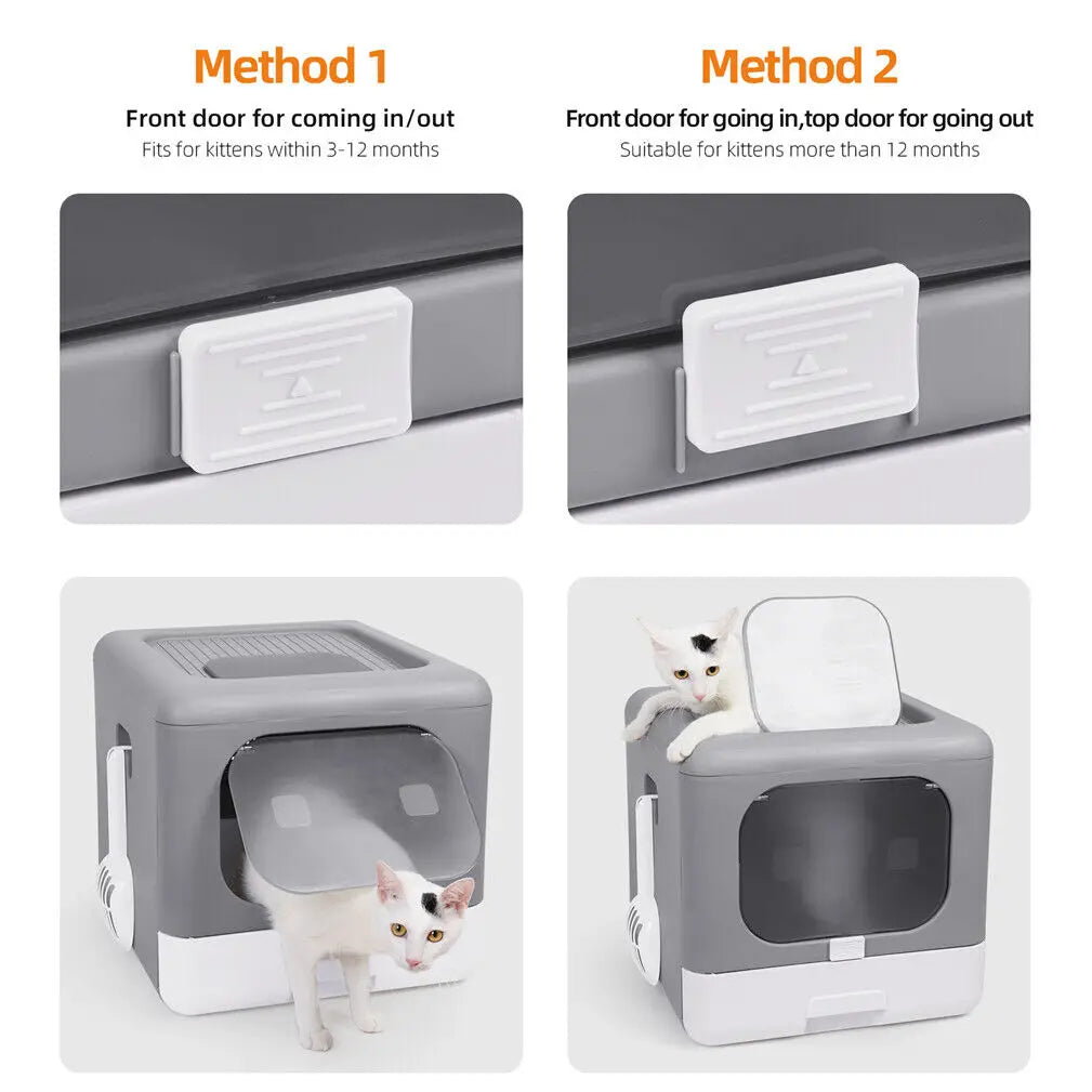 Cat Litter Box with Scoop and Sifting Tray