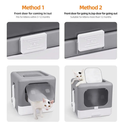 Cat Litter Box with Scoop and Sifting Tray