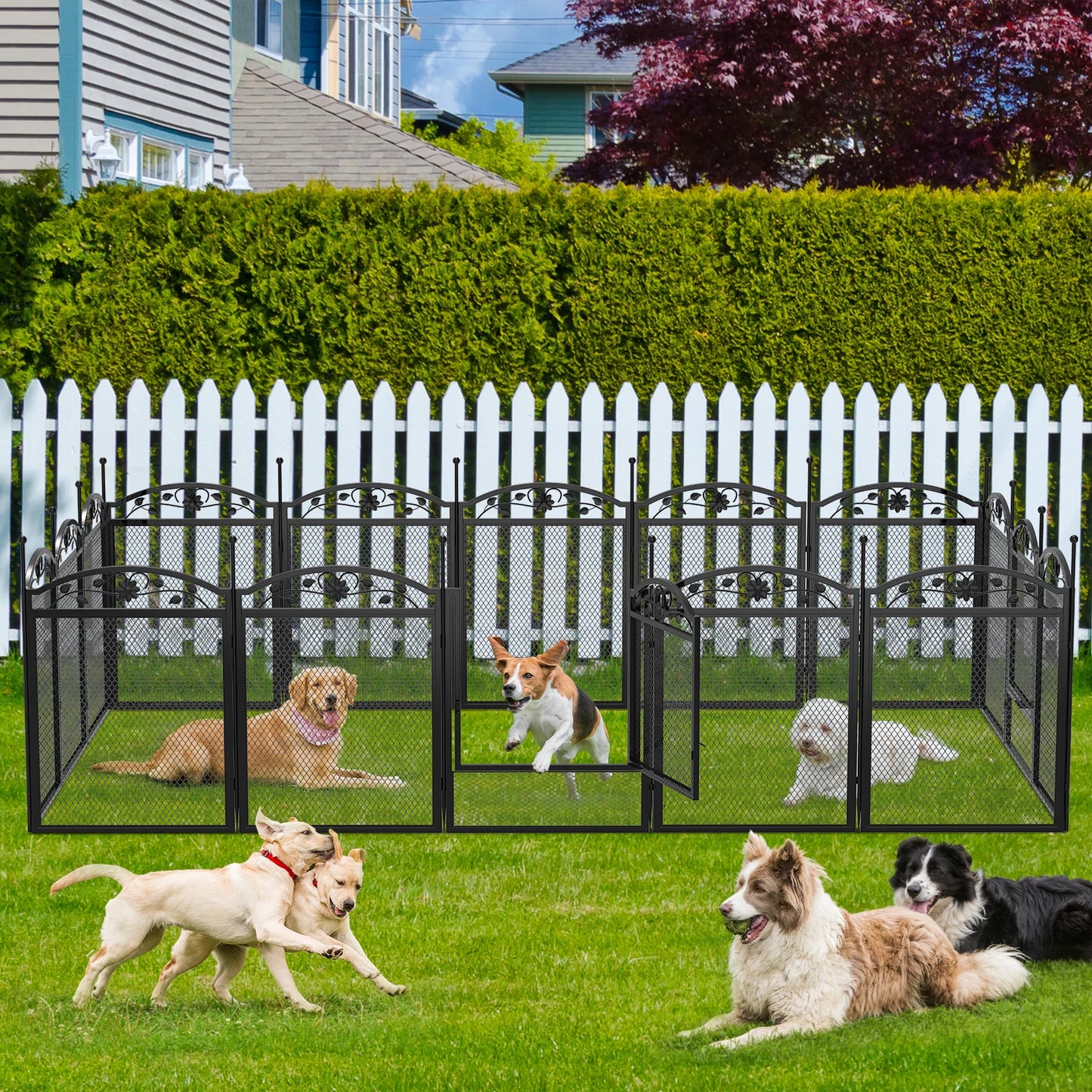 8 Panels DIY Heavy Duty Dog Playpen - outdoor