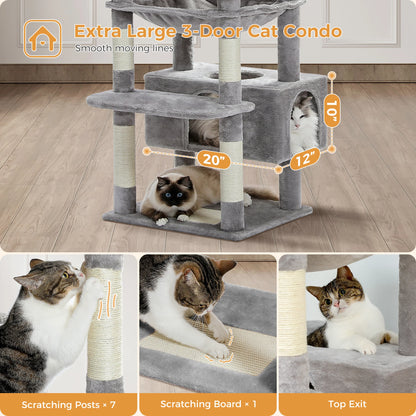 Large Cat Tree with Sisal-Covered Scratching Posts